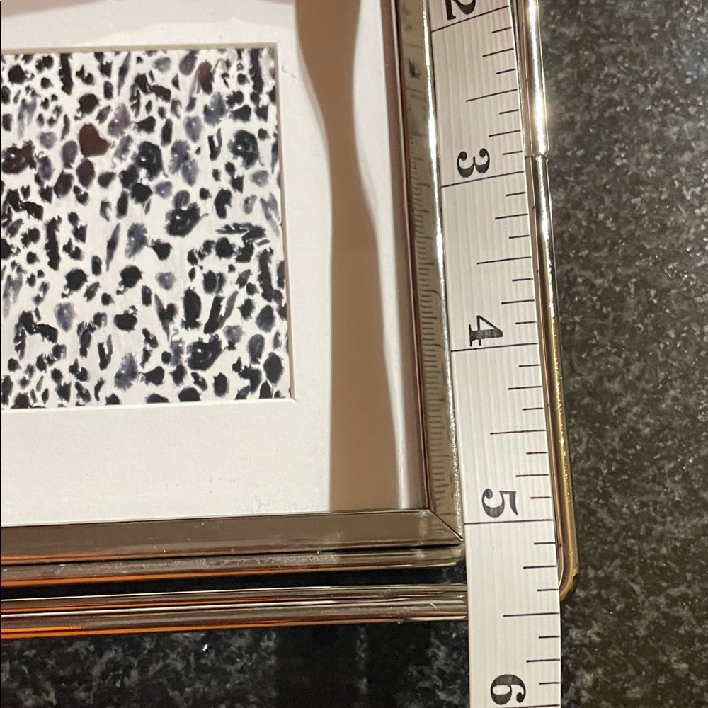 Nicole Miller Black and White Leopard Frame with Silver Border - Picture 7 of 7